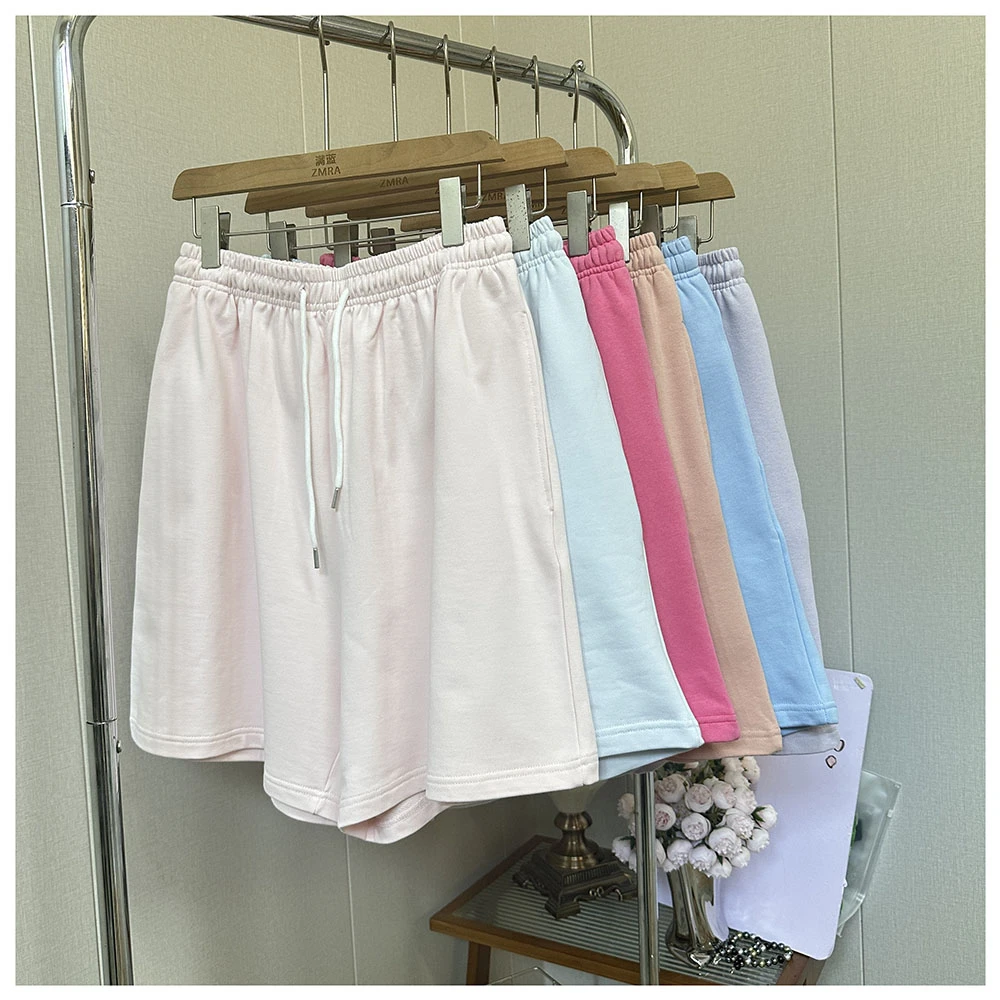 2D002   春夏新款宽松抽绳松紧腰女士休闲短裤