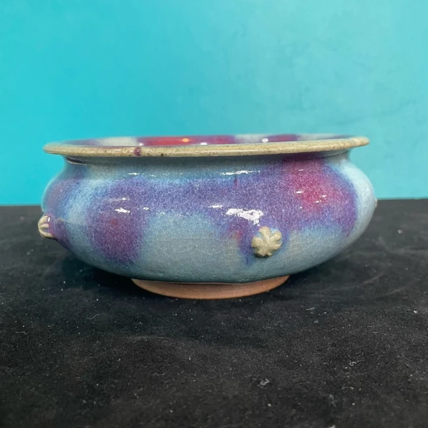 仿古瓷 仿古瓷仿古天蓝釉挂紫斑水洗3069