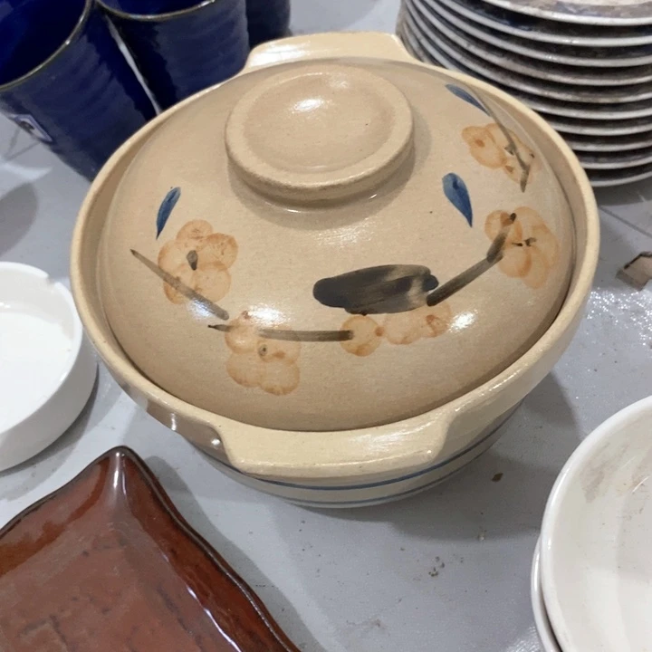 瓷片五厂手绘砂锅口径19厘米