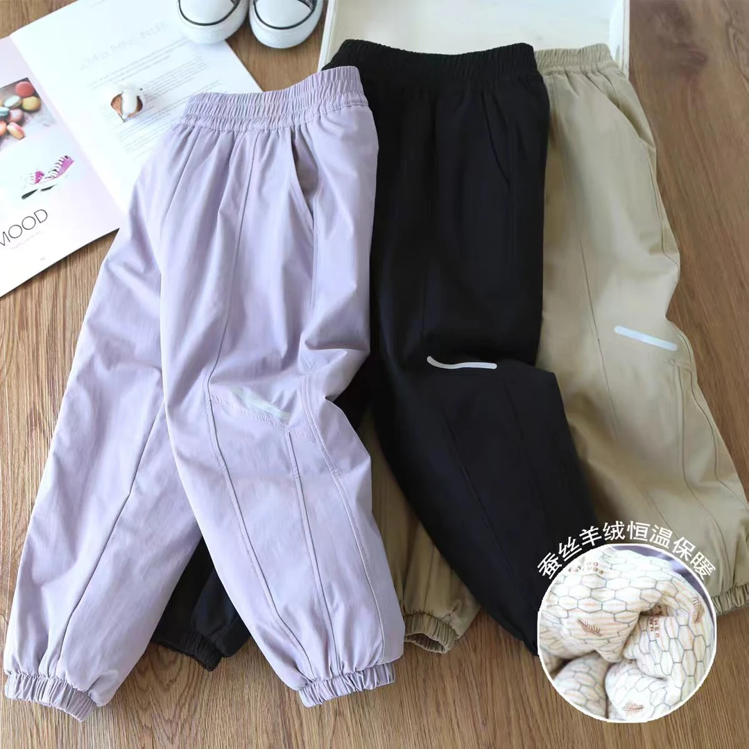 一条过冬男女童棉裤冬季儿童户外保暖休闲裤宝宝加厚夹棉防风长裤