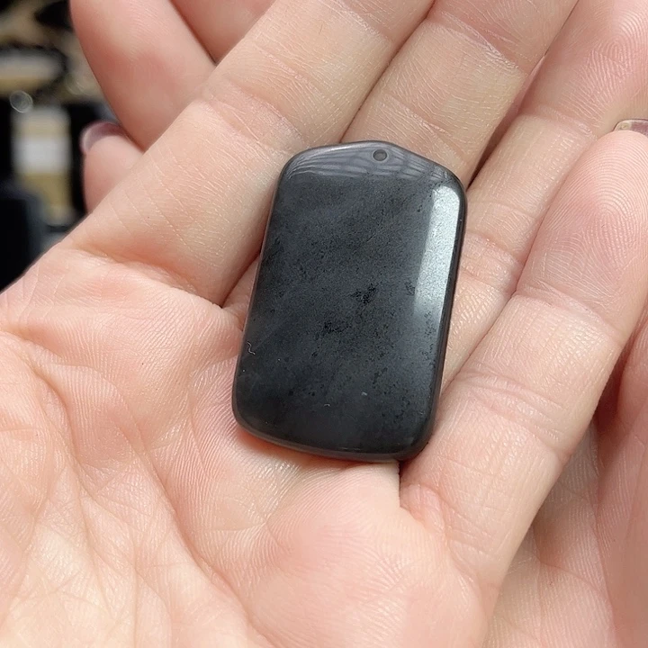 和田玉手链未镶嵌青花无事牌