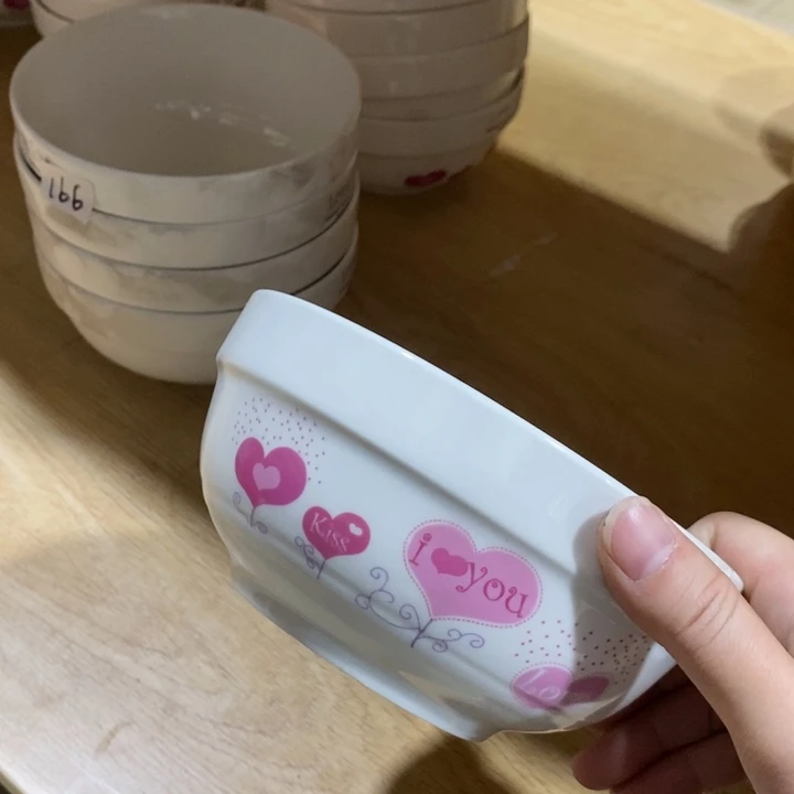 碗166号6英寸3个装心心相印面碗