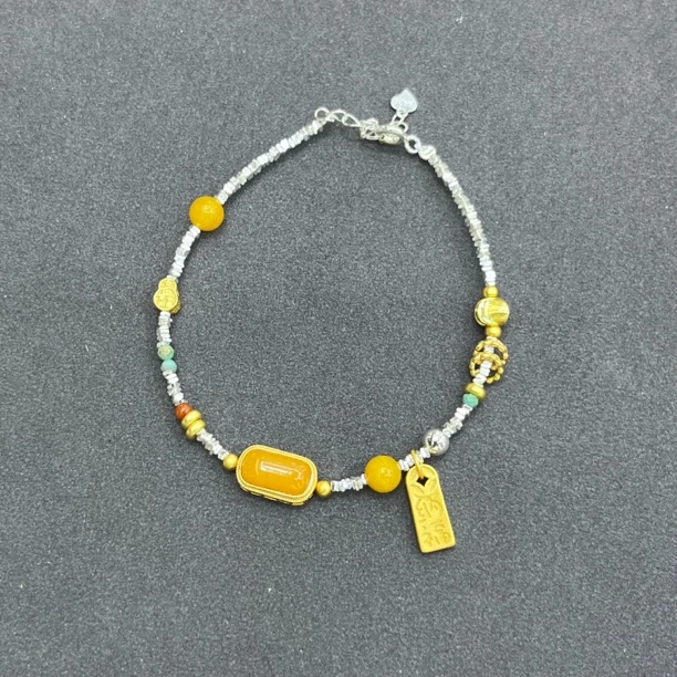 925银手链 7241-银饰盘缠招财纳福手链