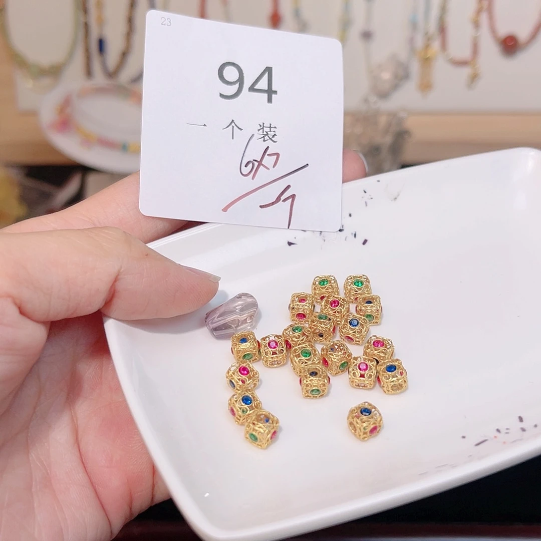 紫晶珠宝半成品银S925镀金镶嵌94