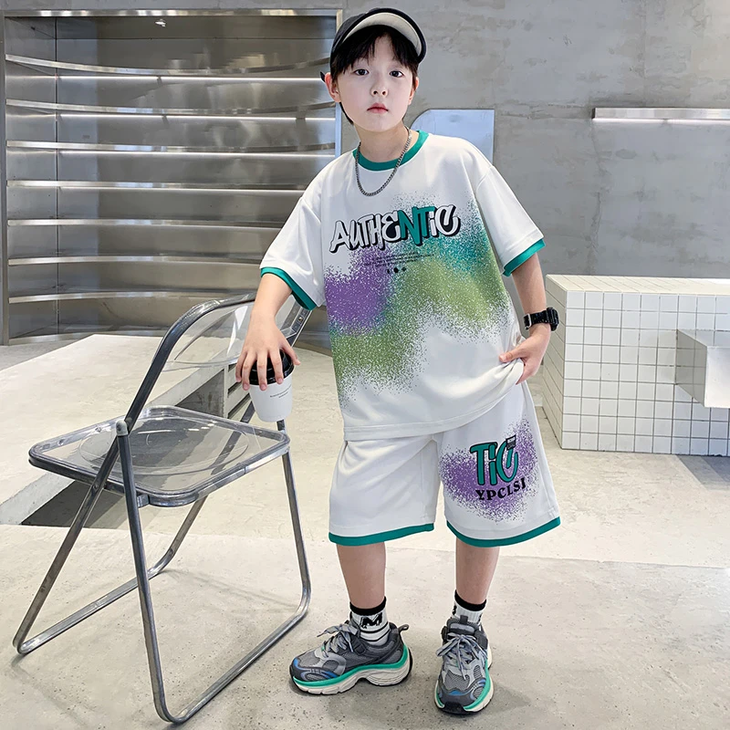 儿童装男童夏装短袖套装2025新款中大童夏季运动夏款酷帅气时髦潮