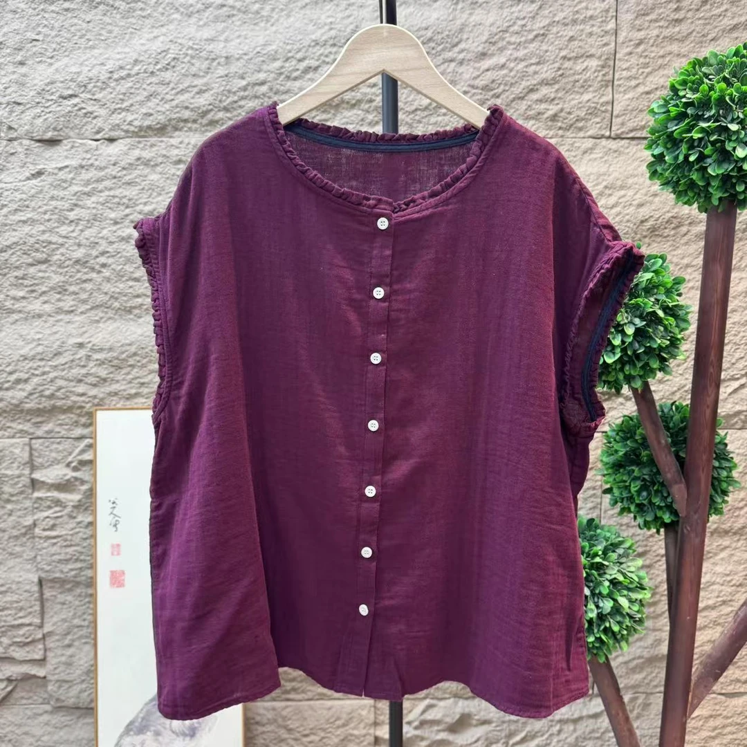 13698新款夏季休闲减龄宽松显瘦文艺气质衬衫