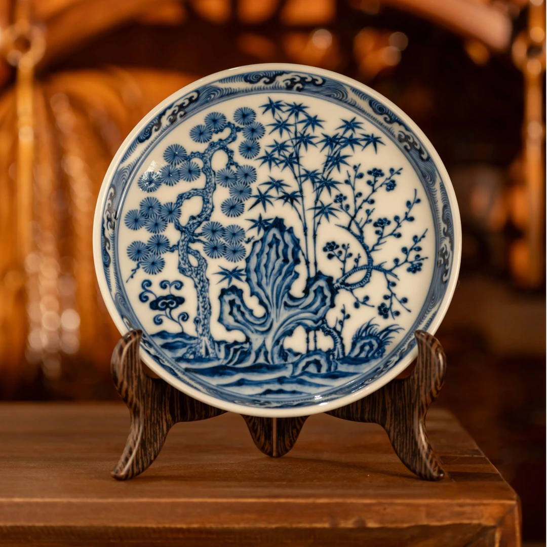 【刘建锋窑】松竹梅海水壶承纯手工景德镇陶瓷茶器主人杯泡茶