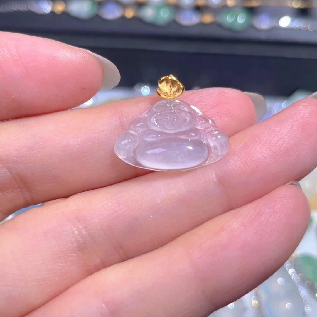 颈饰18K金镶嵌翡翠翡翠
