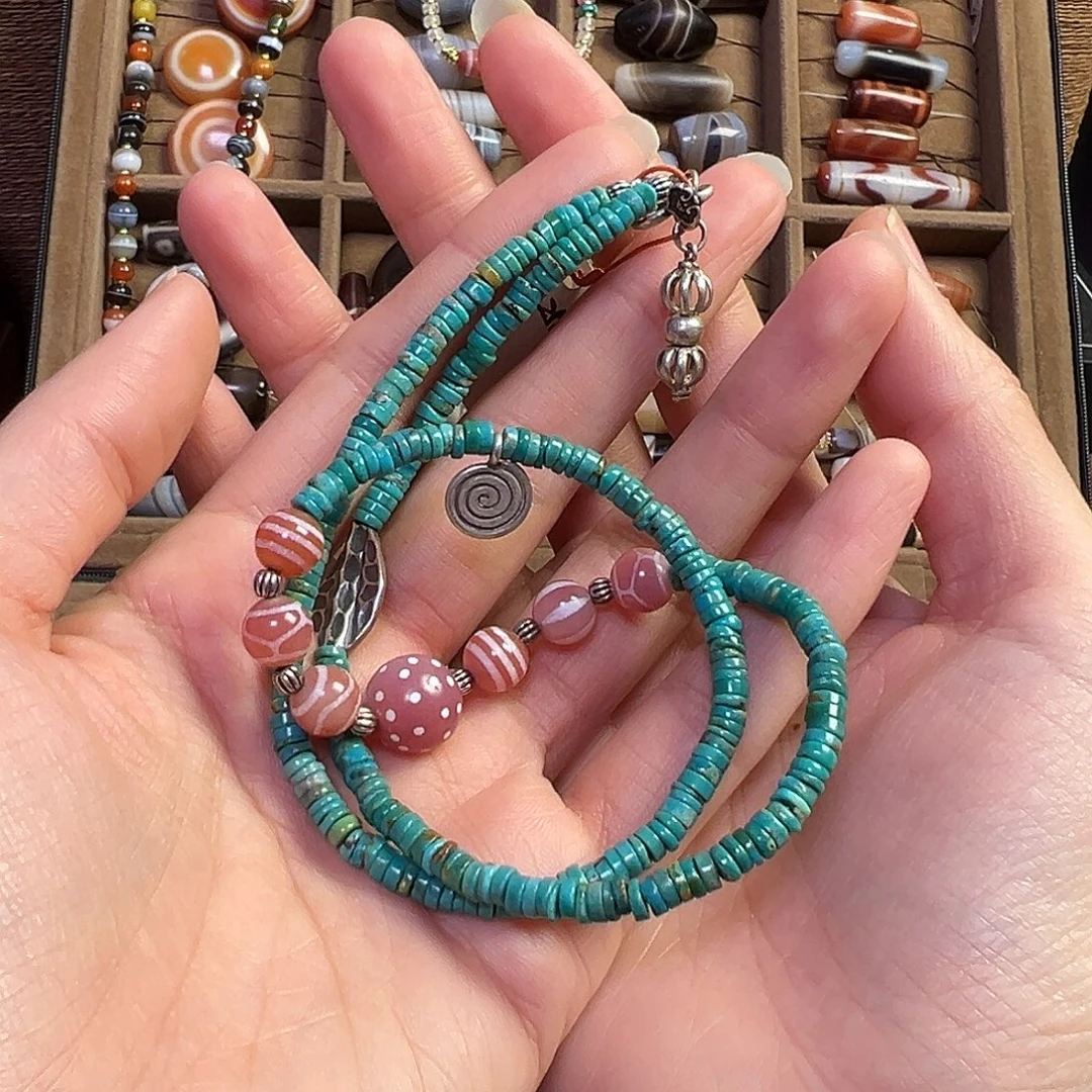 石英石纯铜锁骨链