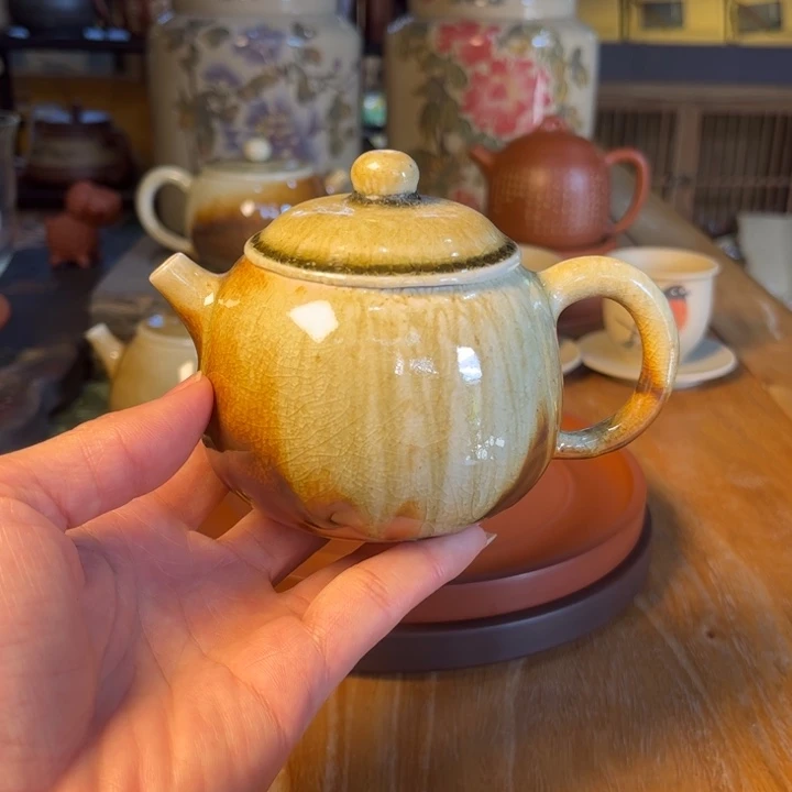 柴烧壶建水紫陶壶纯柴烧