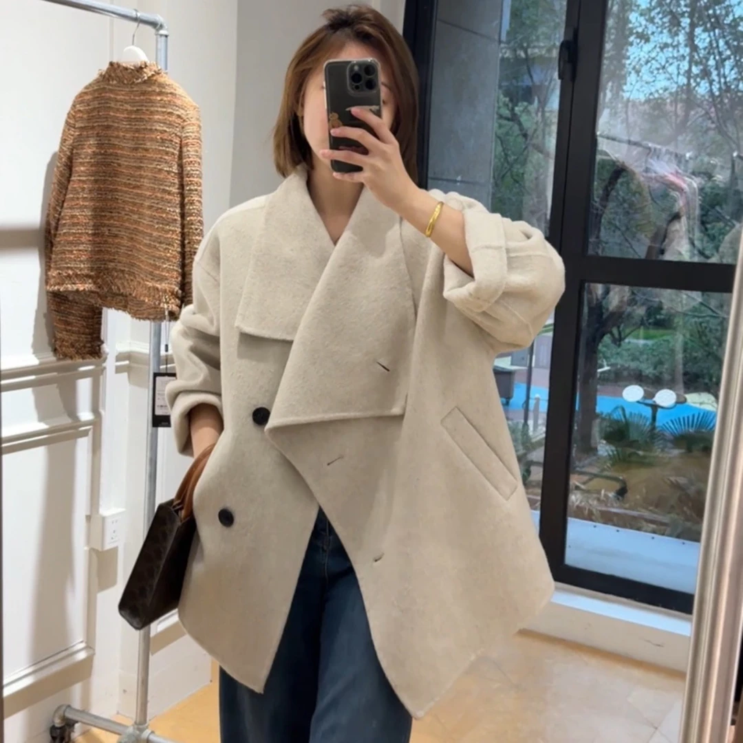 【雅婷】2025新款时尚气质百搭网红高品双面呢大衣25008