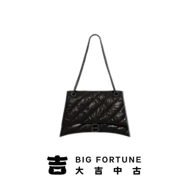 大吉中古/巴黎世家全黑crush中号单肩包