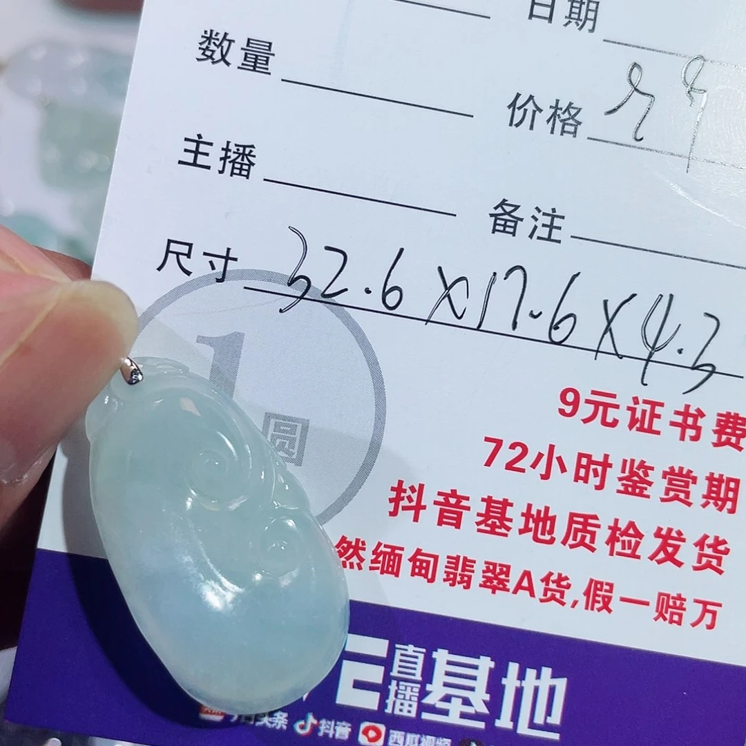 翡翠银S925镶嵌颈饰如意