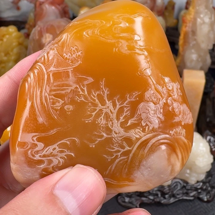 金***刻寿山石寿山石银包金