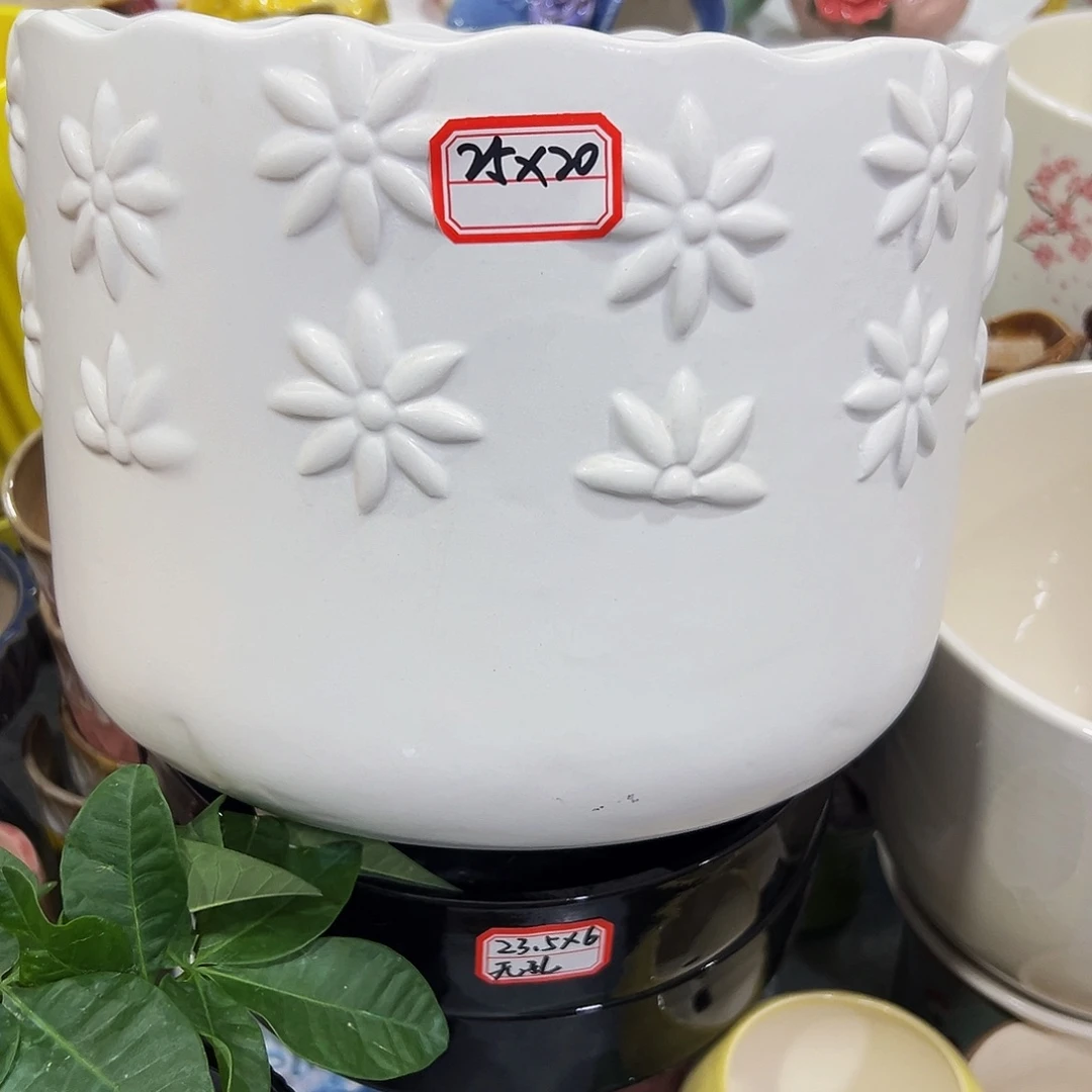外贸尾单陶瓷花盆凑10米包邮
