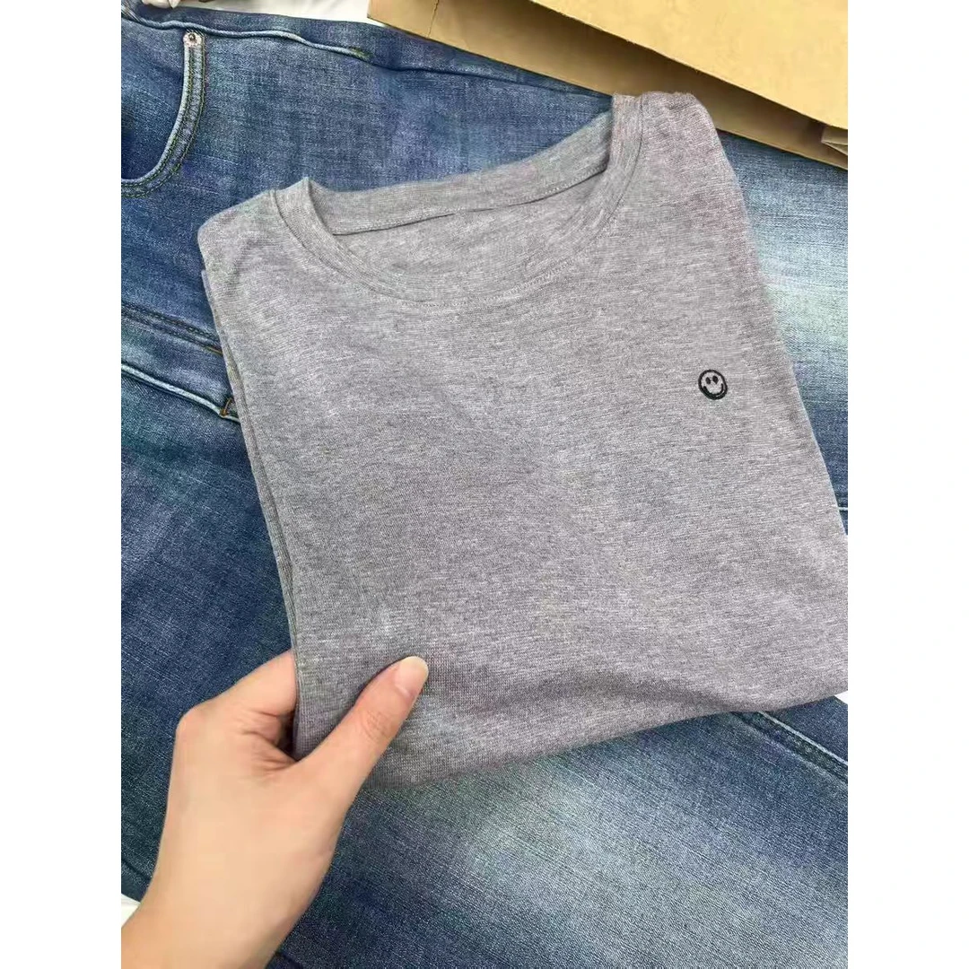 (玉姐家)纯色笑脸短袖T恤基础百搭显瘦爆款上衣女 新选f1378 J092
