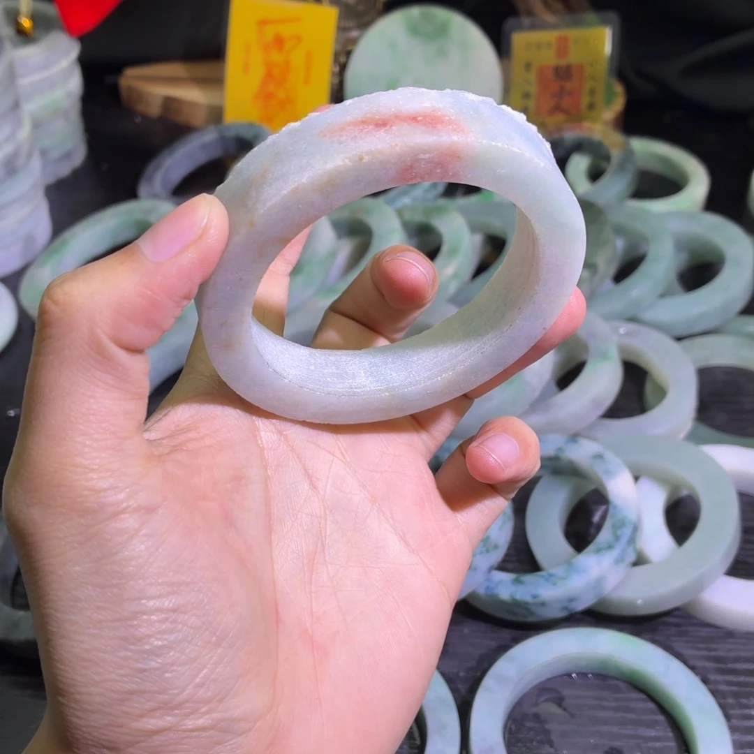 定制翡翠未镶嵌天然翡翠A货毛胚手镯定制