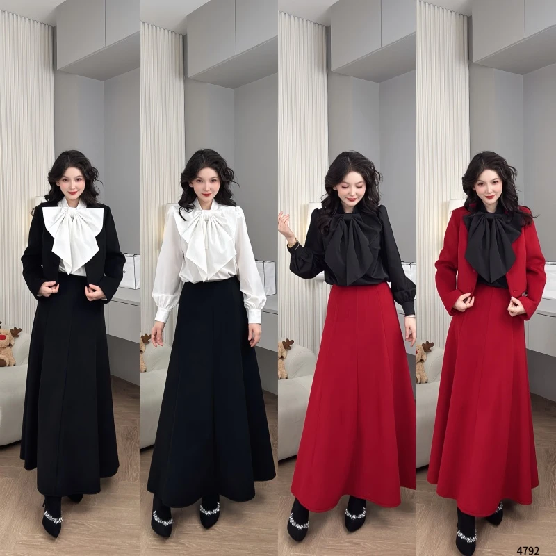 Saeda品牌女装新款法式高级感外套 半裙套装两件套YF4792