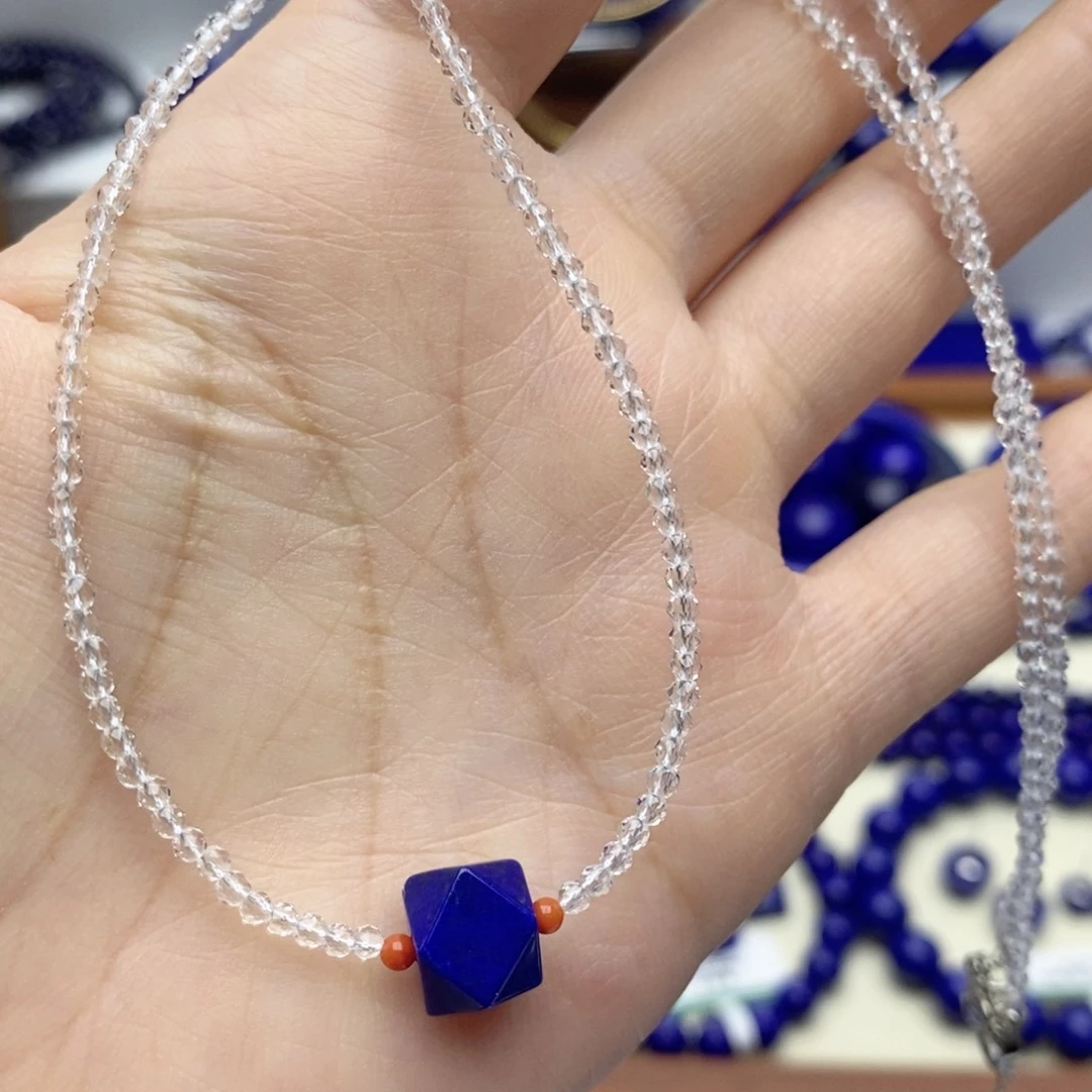 青金石未镶嵌颈饰