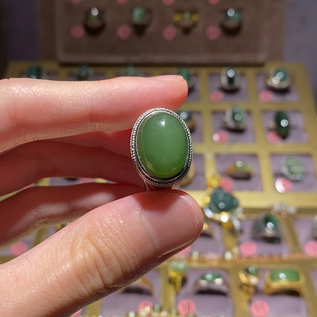 和田玉（碧玉）戒指未镶嵌