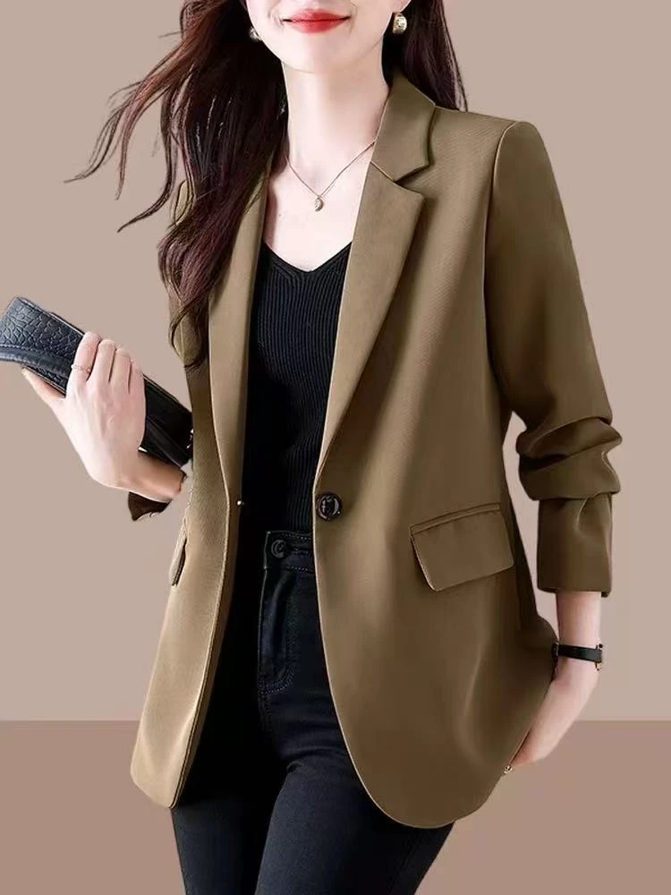 [西装]2025年新款休闲韩版宽松网红女装西服流行港风上衣