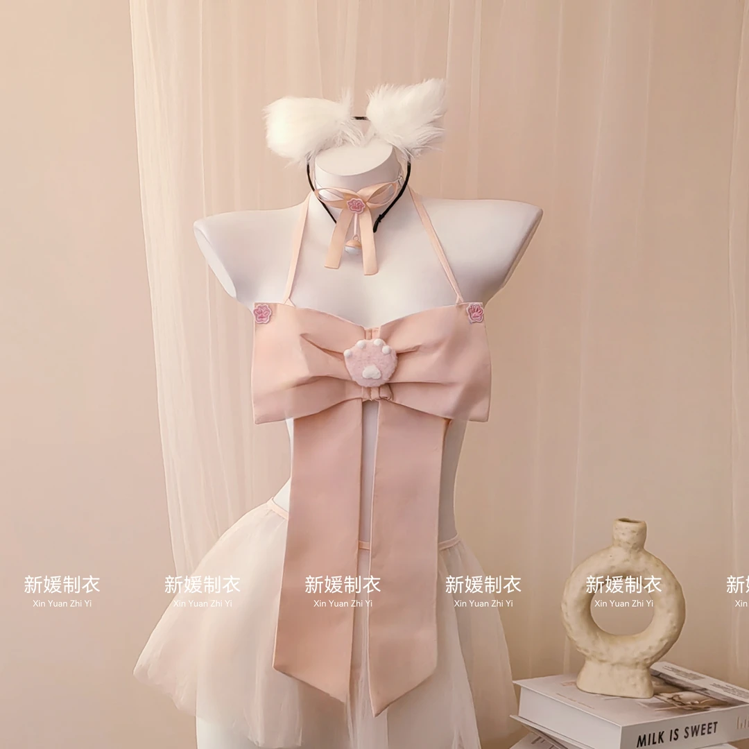 「新媛2号」可爱蝴蝶结纯欲精致吊带裙套装