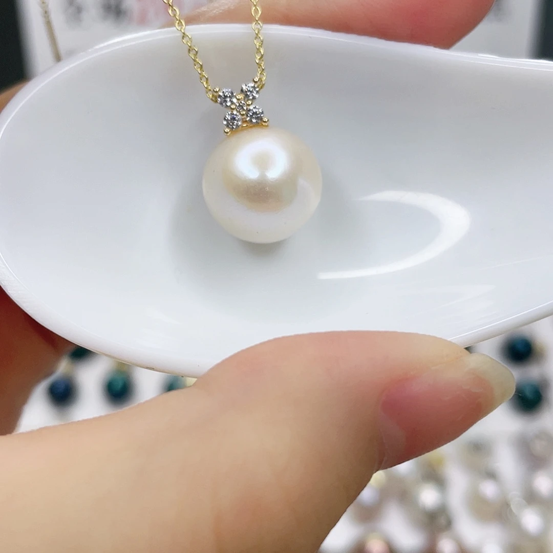 吊坠(不含链)银S925镶嵌淡水珍珠