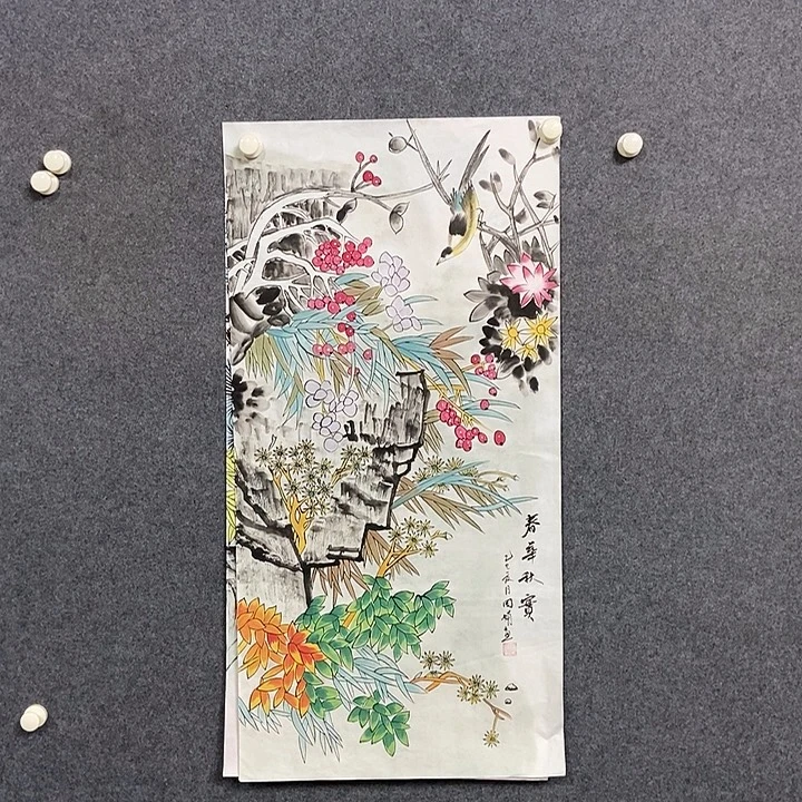 国画三尺花鸟一副