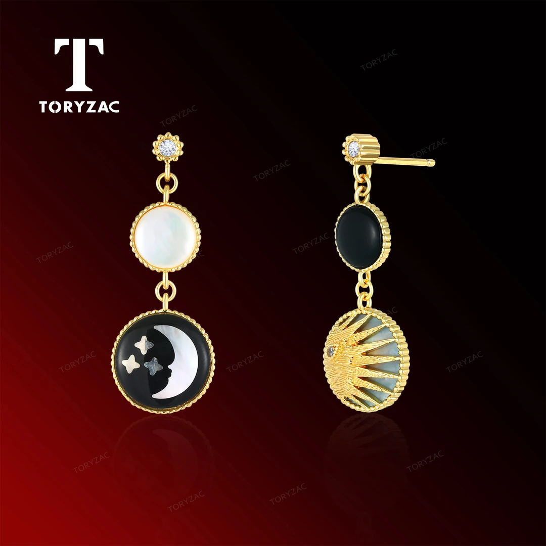 镀k金 925银针【日月星辰】CNC精工八芒星 轻奢时尚耳钉 1078