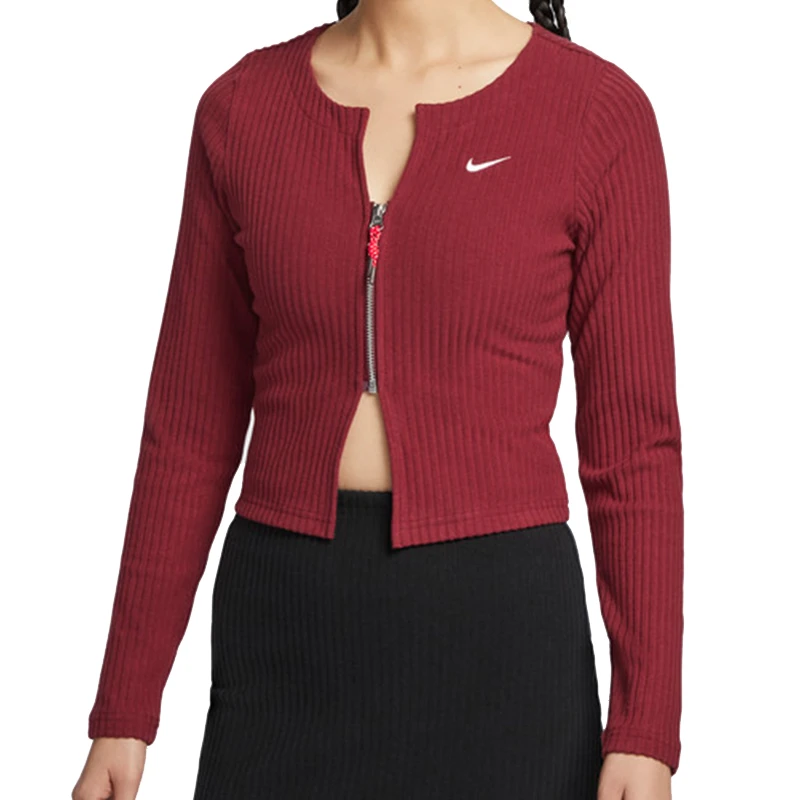 NIKE耐克女子AS W NSW NK CHLL KNT RIB FZ毛线开衫HV8459-677