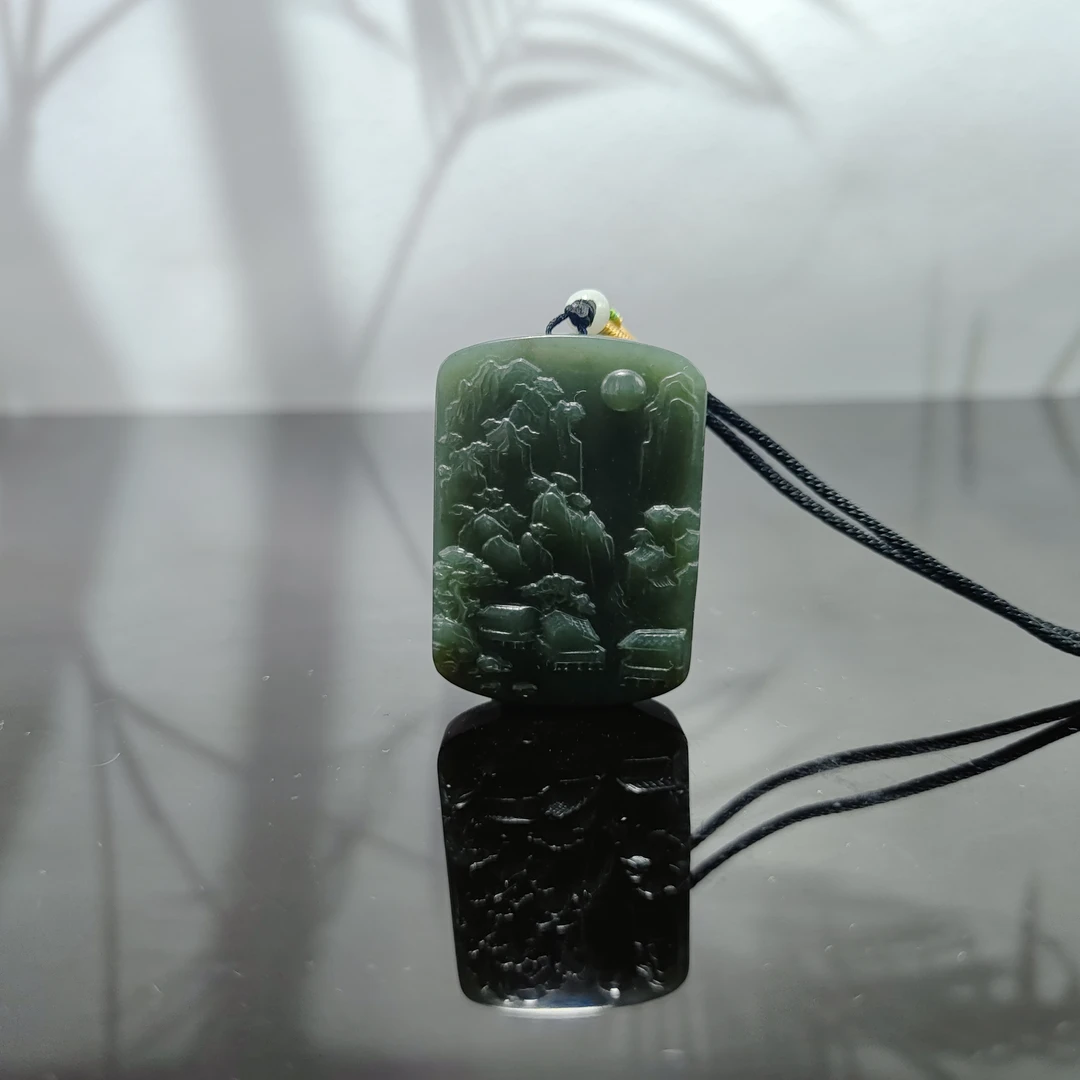 T和田玉山水吊坠1539