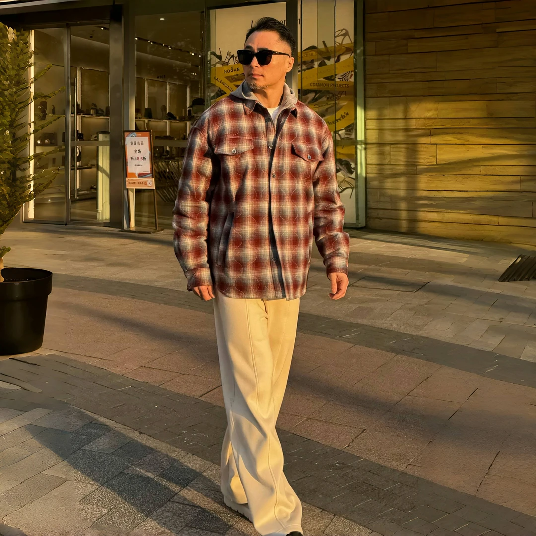 【双旦限定】男女同款刺绣格纹纯棉衬衫