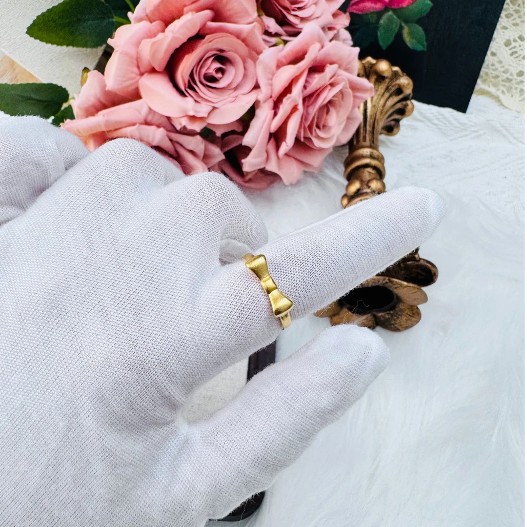 铜合金戒指 【AIOSC饰品】新中式轻奢福家同款蝴蝶结戒指气质百搭