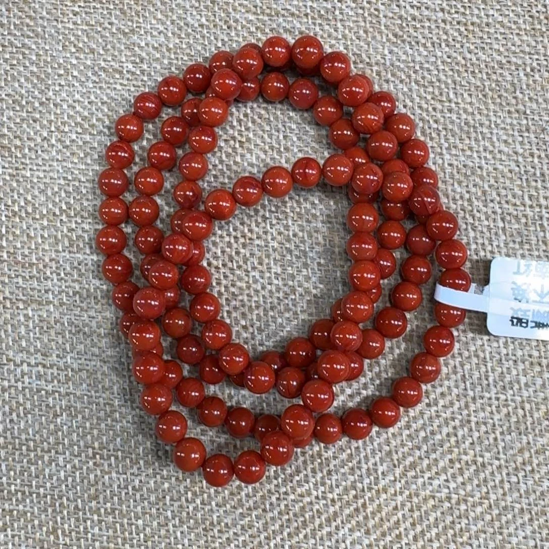 南红玛瑙未镶嵌耳饰项链多圈原矿南红虎皮纹6mm