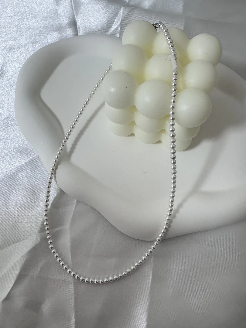 链子925银 3m5m正圆强光小米链  珠长40加5cm延长链轻奢