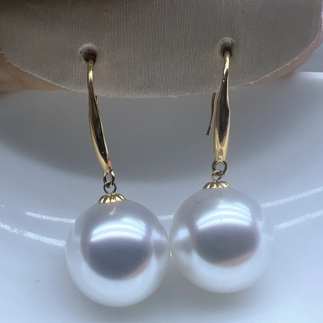 18K金镶嵌淡水珍珠耳饰