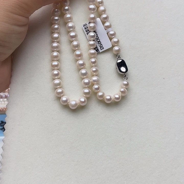 淡水珍珠未镶嵌颈饰卡7➕极光白炫彩