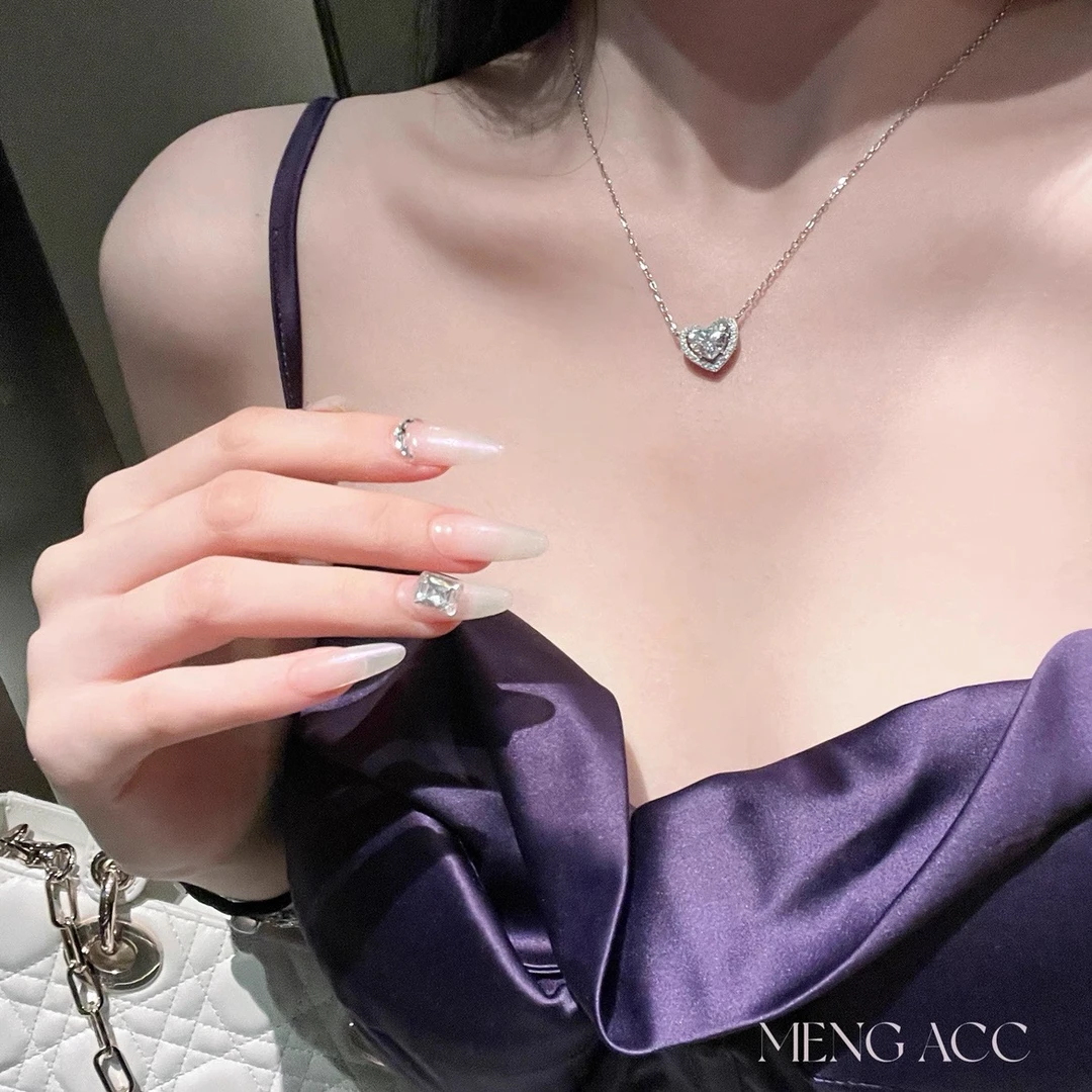 合金项链 温柔气质爱心镂空项链新款轻奢感高级颈链锁骨链A137