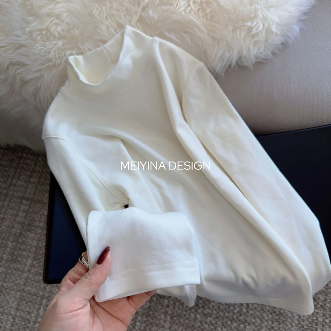 MEIYINA定制 澳洲美丽奴羊毛内里抓绒打底衫