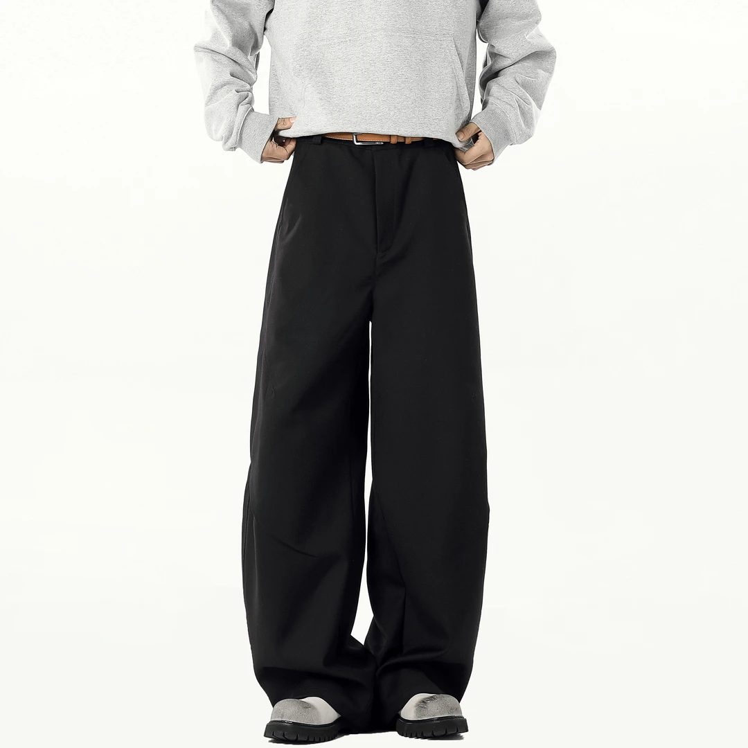 NNEFC简约高级感通勤黑色弯刀西裤男女美式垂坠阔腿百搭休闲裤