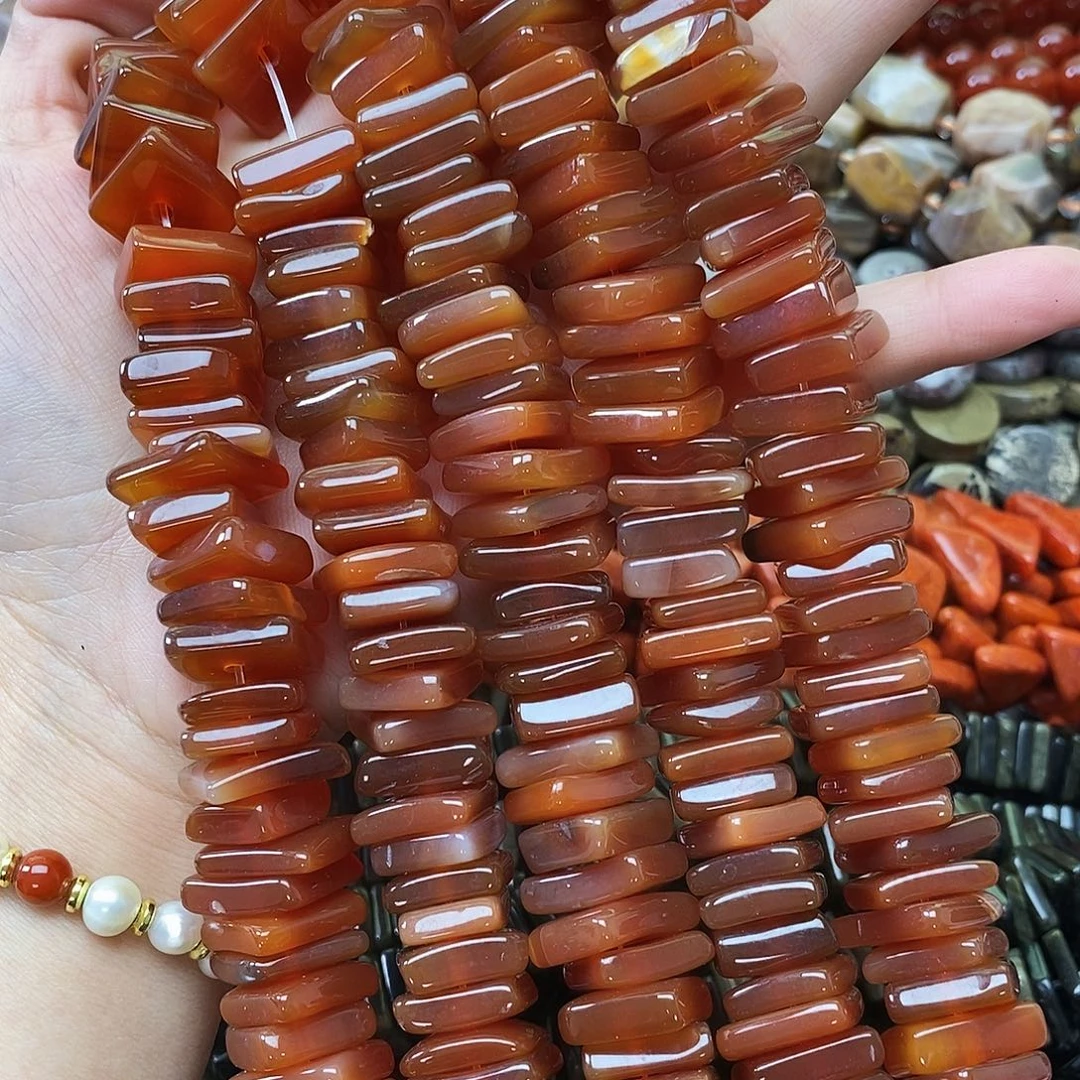 玛瑙/玉髓合金珠宝半成品卡十五左右玛瑙隔片一条