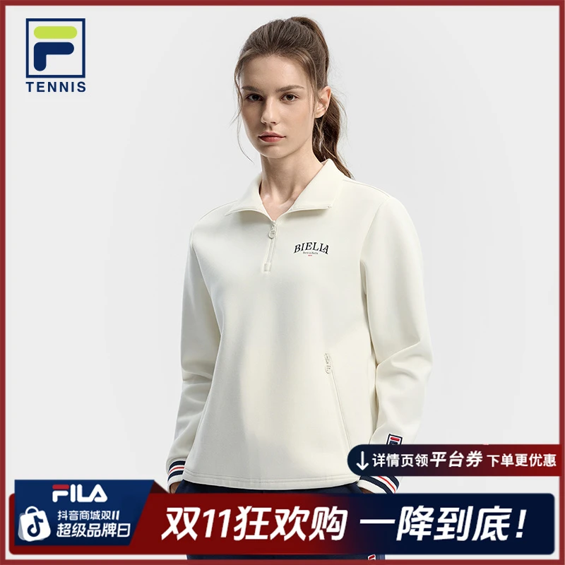 Fila/斐乐秋冬新款女士网球户外休闲运动针织长袖上衣A11W543222F