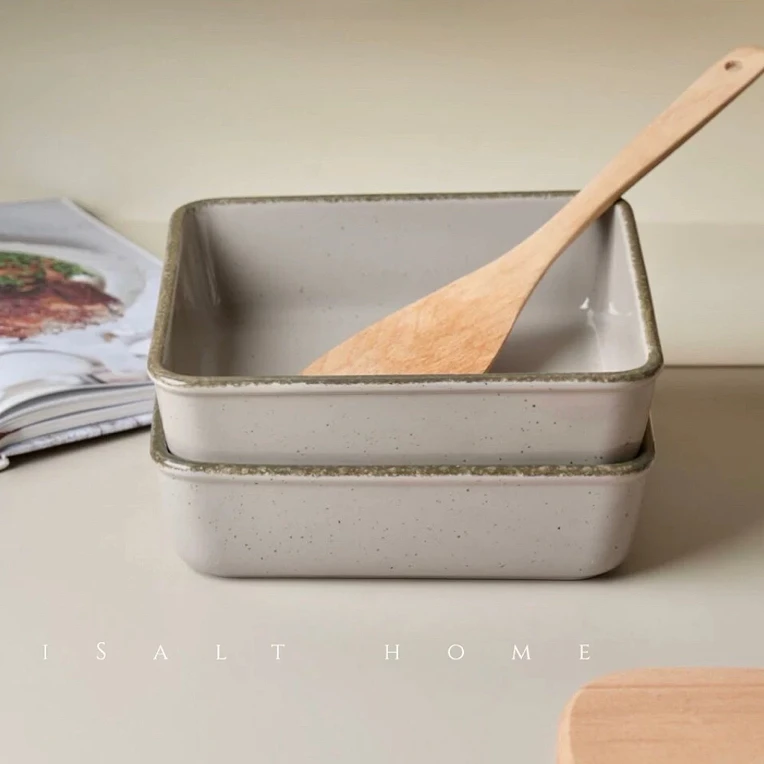 出德国RB方形烤盘焗饭盘菜盘陶瓷盘子高级感ins风大号水果沙拉盘