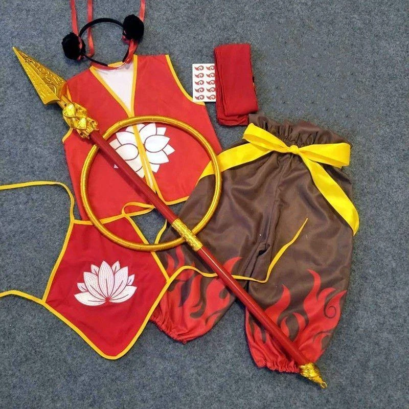 哪吒魔童降世衣服六一儿童演出服角色扮演cos个性表演小哪咤套装