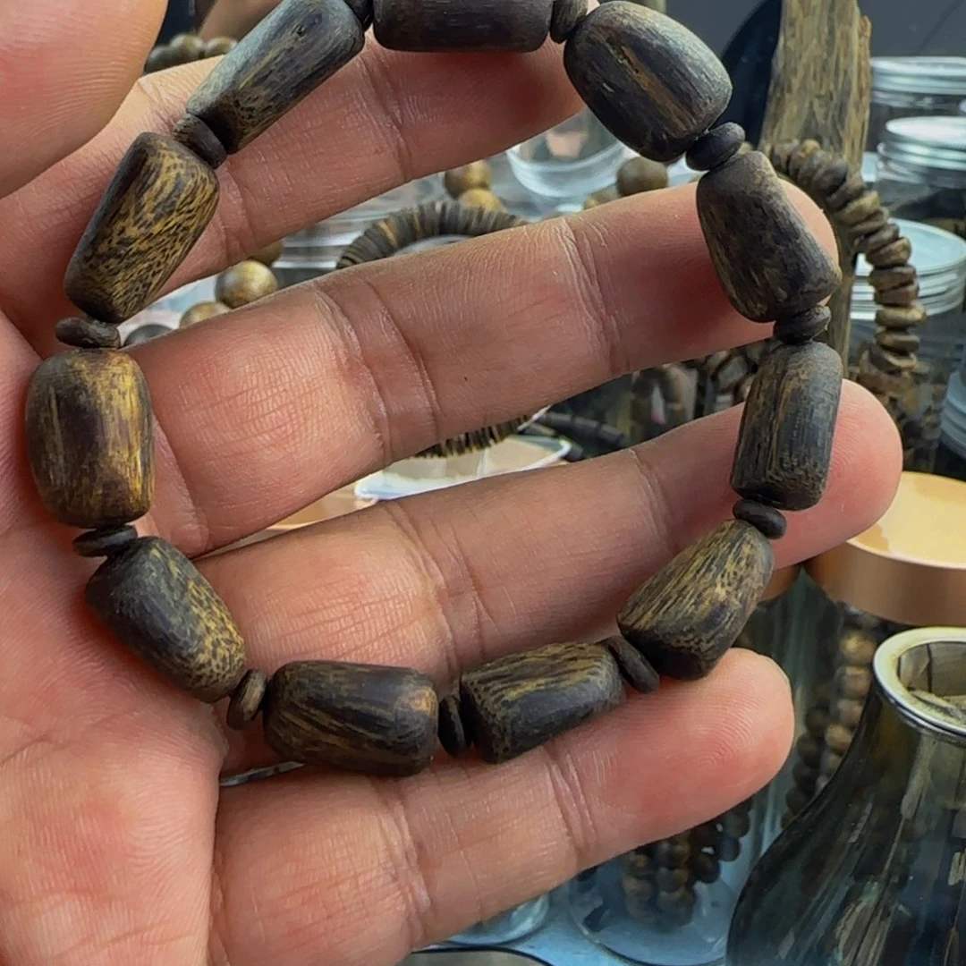 沉香手串卡1.2奇楠沉香沉香随型单圈