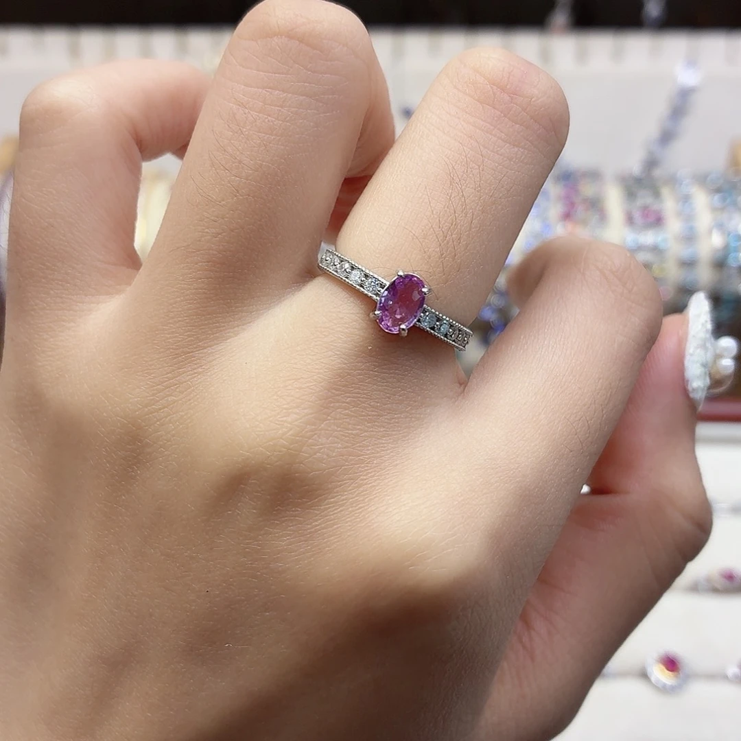 蓝宝石银S925镶嵌戒指