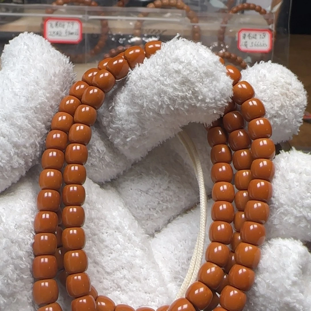 糖***4橄榄核手串老挝爆红料全无白6.6