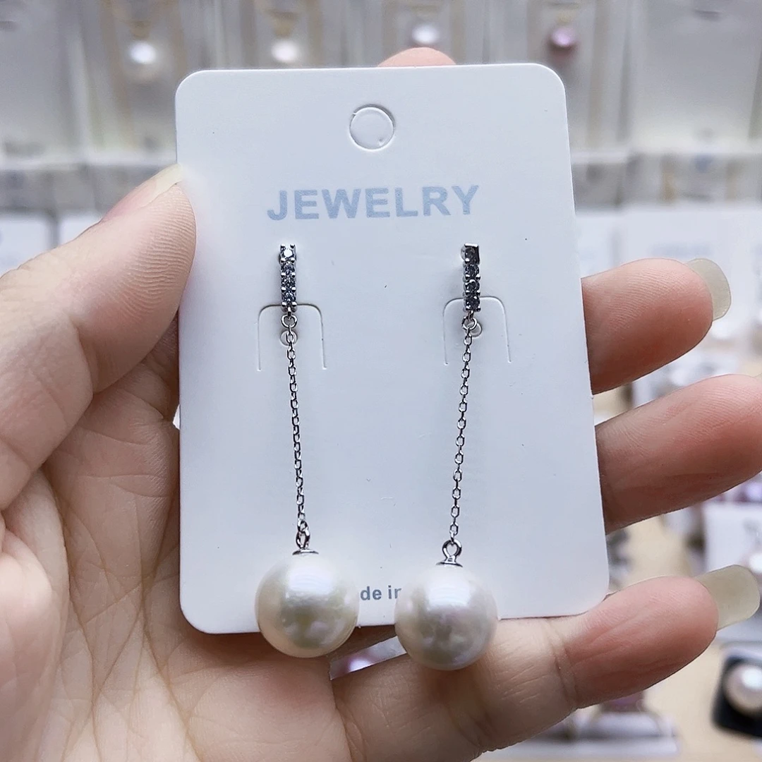 耳饰淡水珍珠银S925镶嵌11.5