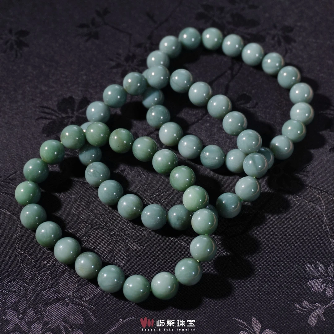 H409 和田玉未镶嵌 鸭蛋青10mm圆珠手串多样性发一