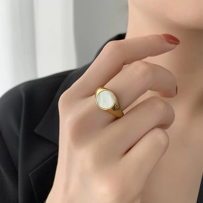 钛钢戒指 「断码清」法式圆形轻奢复古饰品小众设计高级感insA60